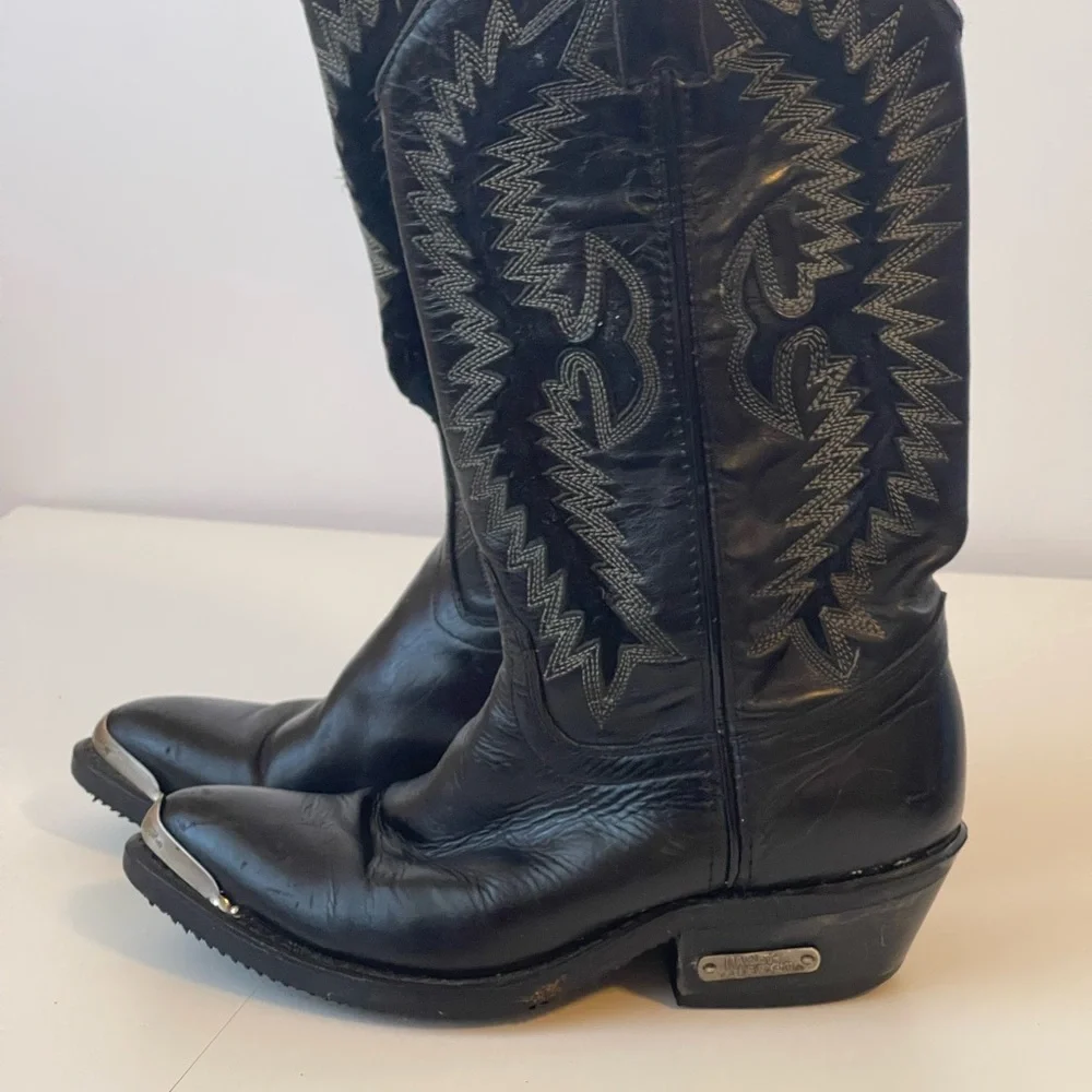 Vintage Harley Davidson Black Cowboy Boots Men’s 6.5